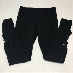 lululemon athletica Black Ruffle Leggings